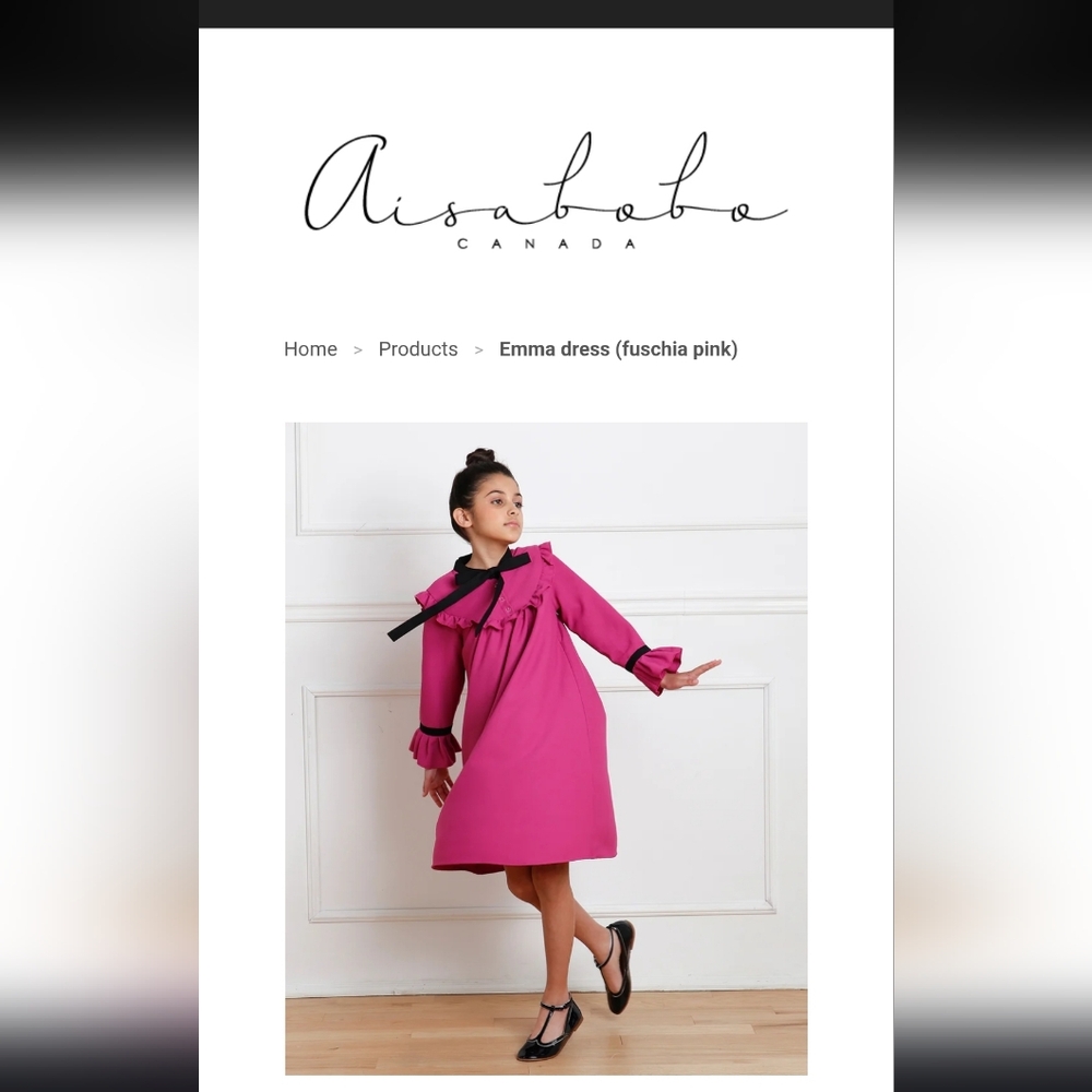 Aisabobo Emma Fuchsia Pink Kids Dress